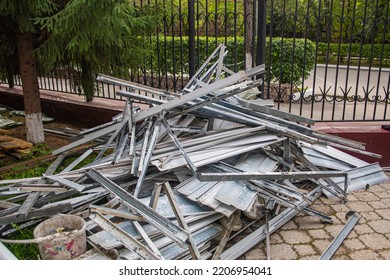 Dismantled Profile For Drywall And Building Material, Before The Start Of A Major Overhaul Of The Building