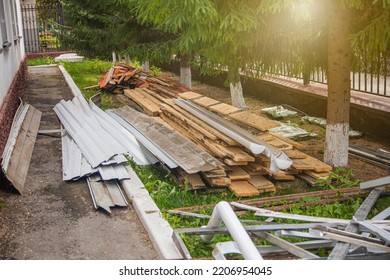 Dismantled Profile For Drywall And Building Material, Before The Start Of A Major Overhaul Of The Building