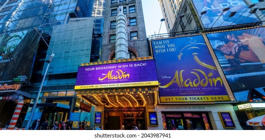 Disney ALADDIN, Broadway Musical On A 42nd Street, The Musical Tickets Booth, Manhattan, New York, United States. 9 19.2021