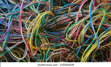 disordered telephone wire used in landline phone network