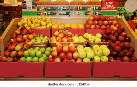 display of apples