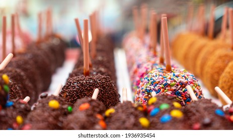 Display Of Candy Apples And Sweet Sugary Treats