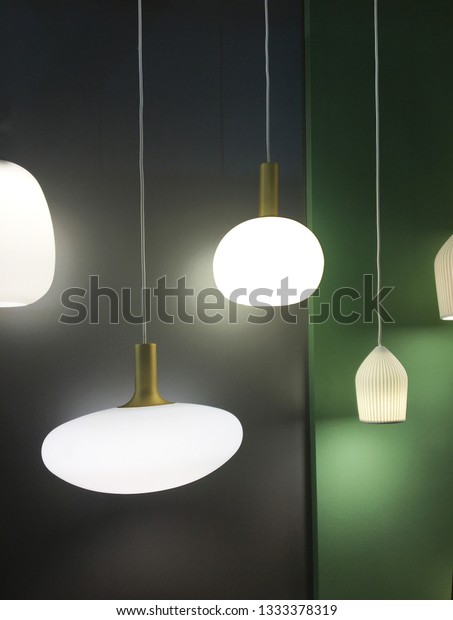 Display Many Hanging Lamps Colorful Lamp Stock Photo Edit