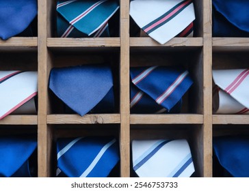 A Display Rack Of Ties In A Store WIndow