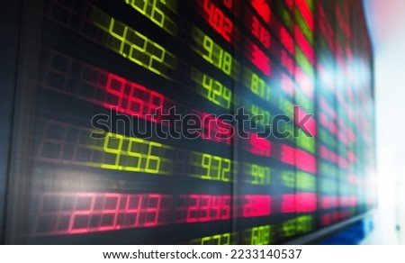 Display of stock exchange market quotes in China.