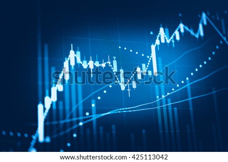 Display of Stock market quotes. Stock market chart. Business graph background. Forex trading.