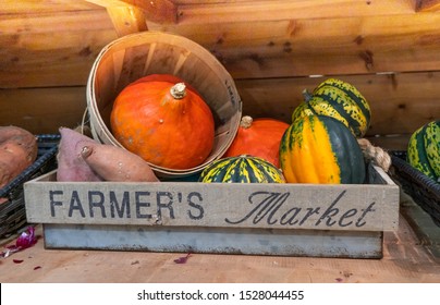 Display Of Vegetables At Farmer's Market 