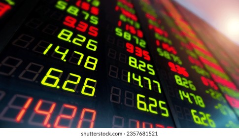 Display view of stock market quotes in China