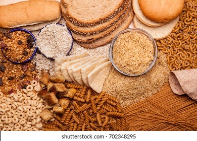 Display of whole grains and whole grain products - Shutterstock ID 702348295