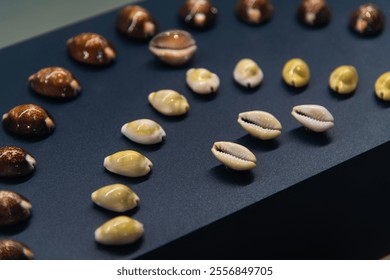 displayed shells in the museum