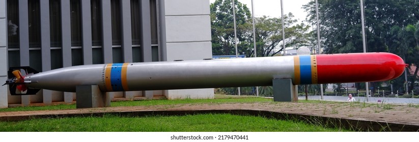 Displayed Of Submarine Torpedo At Military Museum 