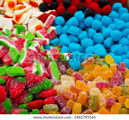 Displayed sweets in a shop window