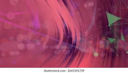 Displaying abstract digital wave pattern swirling in virtual network background, with glowing nodes. Futuristic, technology, connectivity, digital, abstract, cyber, vibrant