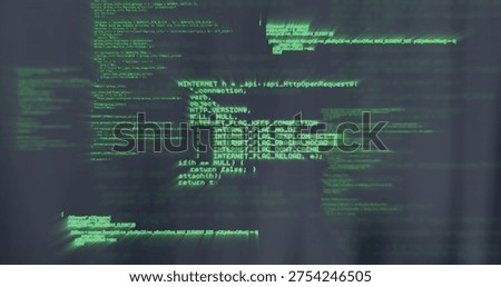 Displaying central green monospace code on dark textured screen in dim room, showing motion streaks. Terminal, glyphs, neon, cli, projection, digital, depth