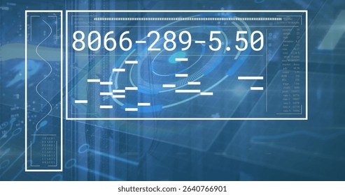 Displaying interface panel over data streams in control room, with numeric display, radar graphic. Futuristic, technological, digital, interface, data, analytics, abstract - Powered by Shutterstock - Get 15% off with code: PIKWIZARD15