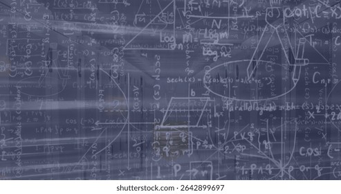 Displaying math formulas and function graphs on abstract chalkboard interface, with grid overlays. Educational, scientific, digital, innovative, academic, analytical, futuristic
