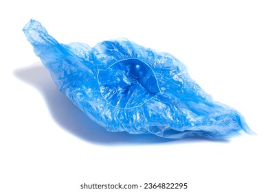 disposable blue shoe covers for hospital visits isolated on white background - Shutterstock ID 2364822295