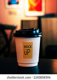 Disposable coffee paper cup mockup design