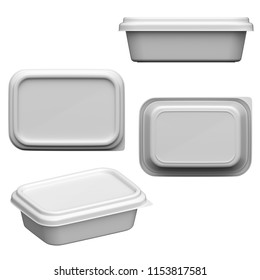 Disposable Food Container Mockup. HD Quality Render. Realistic Food Container Box Mockup.