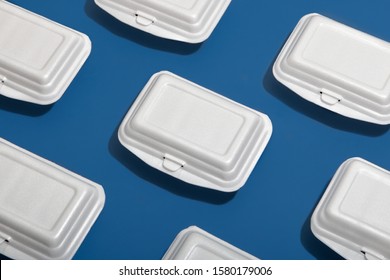 Disposable lunch box (styrofoam lunch box) in the solid background