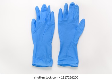 Disposable Nitrile Gloves Isolated On White Background