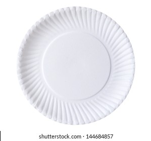 Disposable Paper Plate Isolated on white