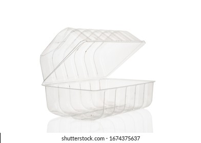 Disposable Plastic Food Container On White Background