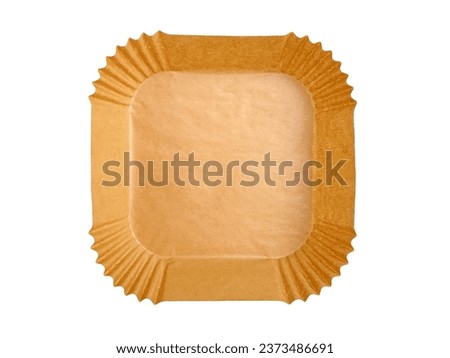Disposable wax paper for your fryer isolated on white background with clipping path. Top view of air fryer paper liner.