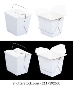 Disposable White Paper Noodle Box With Handle