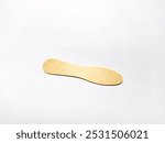 Disposable wooden ice cream spoon isolated on white