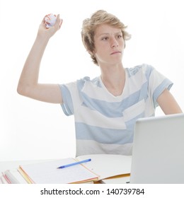 Disruptive Student Throwing Paper In Class