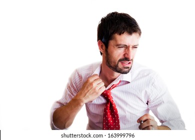 Dissapointed Businessman Smoking