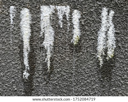 Dissolved salts in moisture transported through porous concrete mud-finished wall through capillary action called efflorescence. 