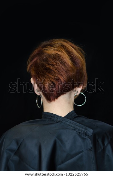Dissymetric Hairstyle Real Bob Haircut Back Stock Photo Edit Now