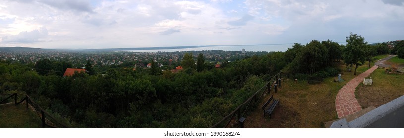 Distant Lake Balaton Panorama From a Hill
