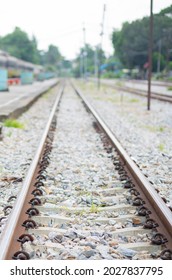 Distant Tracks The Image Of An Empty Train Track In The Distance