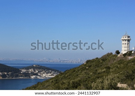 Distant view of Büyükada Fire Watchtower
