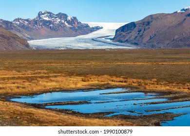 Distant View Of A Glacier Tongue Of The Glacier Vatnajökull