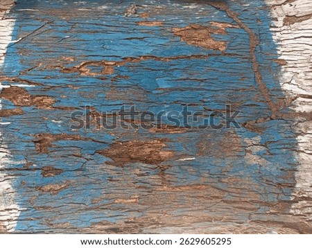 Distressed Blue Paint Peeling Wood Texture
