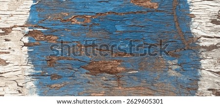 Distressed Blue Paint Peeling Wood Texture
