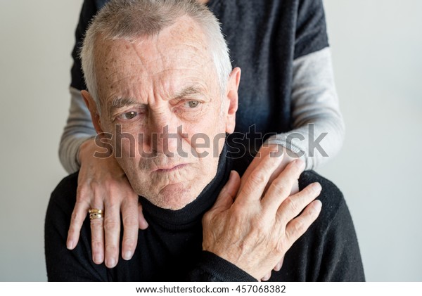 Distressed Older Man Short Grey Hair Stock Photo Edit Now 457068382