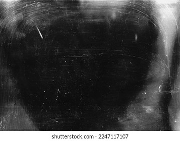 Distressed texture overlay. Dust scratches noise. Old film effect. Dark black white grain dirty aged grunge abstract copy space background.