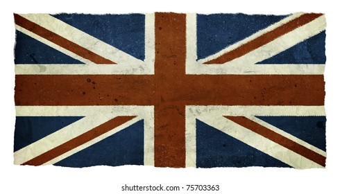 Distressed Union Jack isolated on a white background