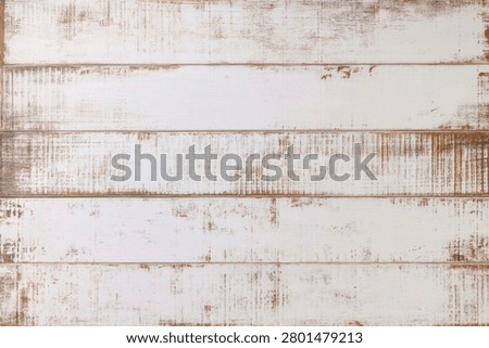Distressed White Wood Texture Background. Rustic Shabby Chic Horizontal Painted Planks with Worn Paint.
