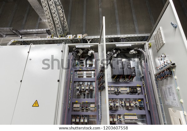 Distribution\
board (panelboard, breaker panel, or electric panel) is component\
of electricity supply system that divides  electrical power feed\
into subsidiary circuits. Moscow -\
2018