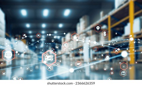 Distribution center and communication network concept.