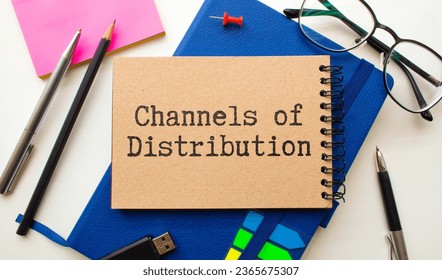 Distribution channels are shown using a text.