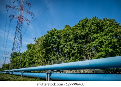 District Heating Pipes To Heating Power Station