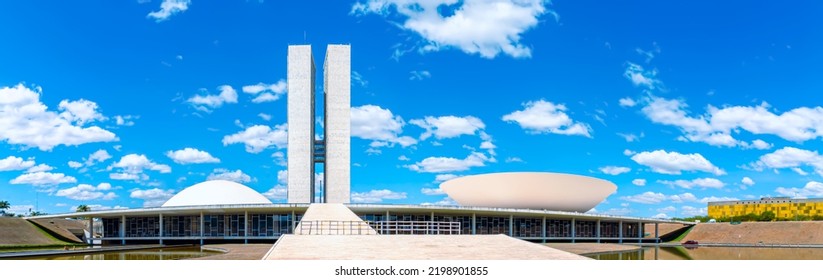 Brasília, Distrito Federal, Brasil. Aug, 22, 2022. The Palace Of The National Congress Is The Building Constructed To House The National Congress Of Brazil. Security And Police Congress Concept 