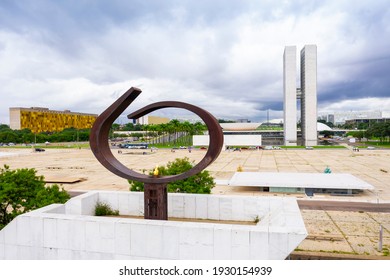 Distrito Federal - Brasilia - Brazil - FEB 15 2021 - Pantheon Of The Fatherland And Liberty Tancredo Neves In The Federal District,  Architect: Oscar Niemeyer